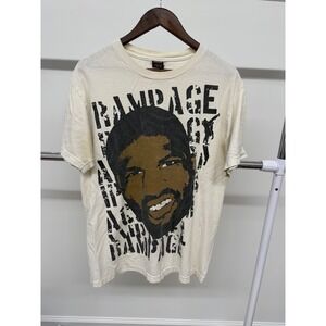 Vintage Y2K Throwdown MMA Rampage Jackson AOP Big Face T Shirt size Medium